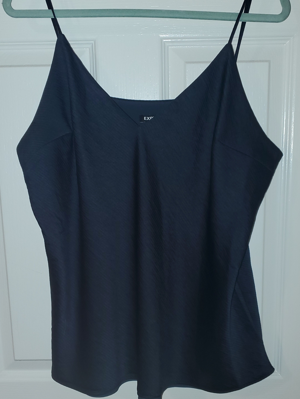 Express Navy Satin-Look Spaghetti Strap Cami